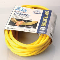 Coleman Cable 03497 25' 12/3 Yellow American Contractor™ Tri-Source® Ext Cord                                                                         
