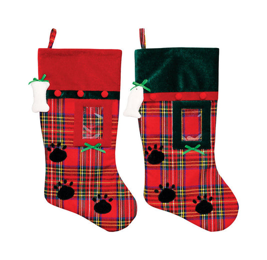 Dyno Pet Photo Christmas Stocking Assorted Polyester 1 pk (Pack of 12)