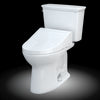 TOTO® Drake® Transitional WASHLET®+ Two-Piece Elongated 1.28 GPF Universal Height TORNADO FLUSH® Toilet with C5 Bidet Seat, Cotton White - MW7863084CEFG#01