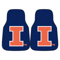 University of Illinois Carpet Car Mat Set - 2 Pieces