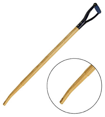 Shovel Handle With Shoulder Saw, Bent, Hollowback, D-Grip, 38-In