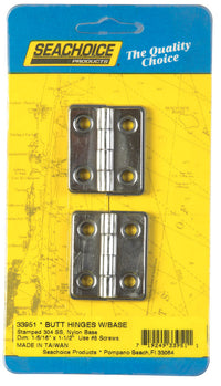 Seachoice  Stainless Steel  1-5/16 in. L x 1-1/2 in. W Butt Hinges  2 pk