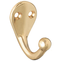National Hardware 2 in. L Gold Solid Brass Coat/Hat Hook 1 pk