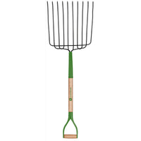 John Deere 10 Tine Steel Bedding Fork 30 in. Wood Handle
