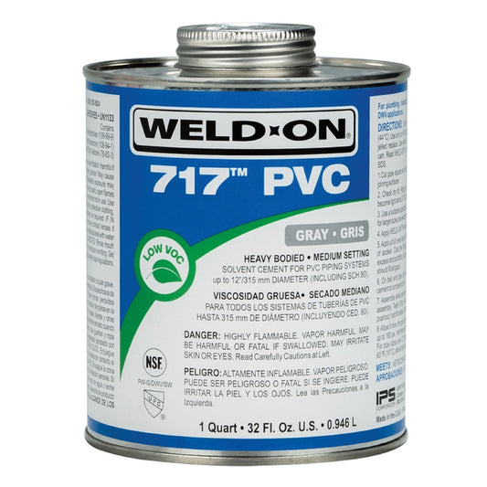 Weld-On 717 Gray Solvent Cement For PVC 32 oz