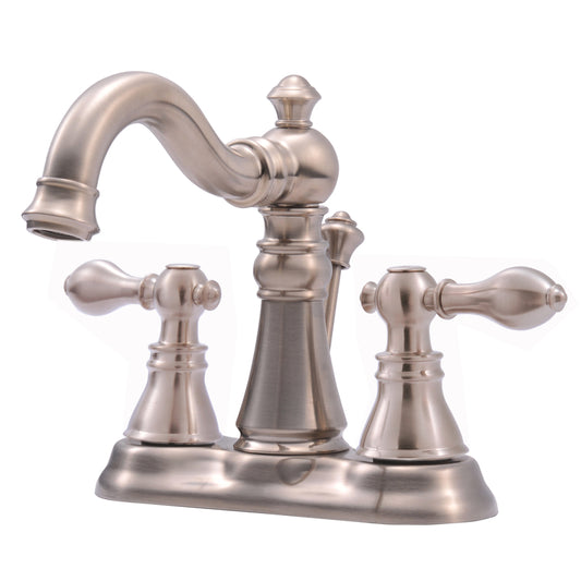 Ultra Faucets Signature Brushed Nickel Centerset Bathroom Sink Faucet 4 in.