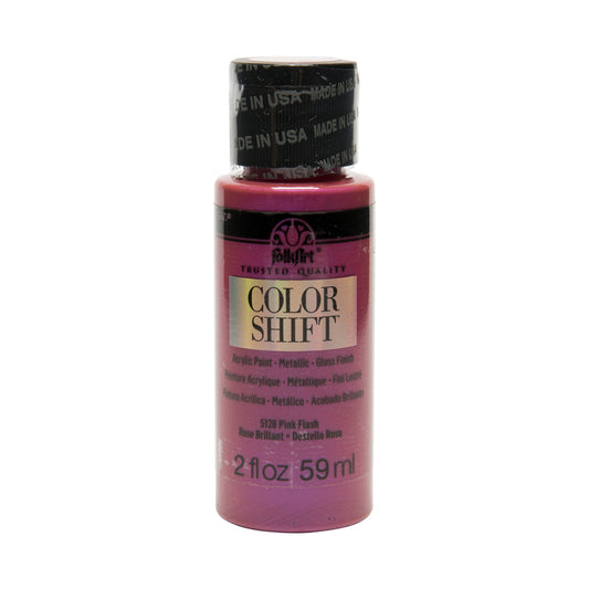 Folkart Color Shift Metallic Pink Flash Hobby Paint 2 oz. (Pack of 3)
