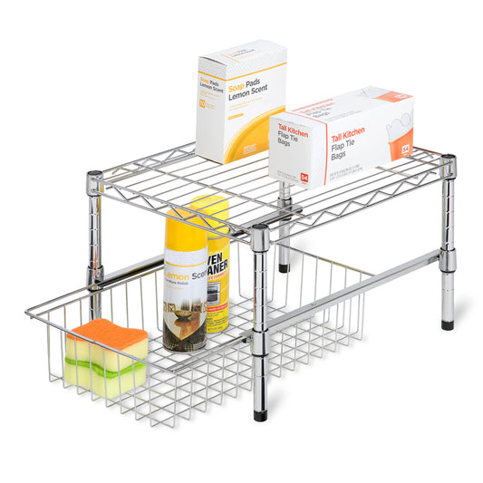 Honey Can Do SHF-01867 17.75" X 14.75" X 11" Steel Adjustable Shelf With Under Cabi (Pack of 3)