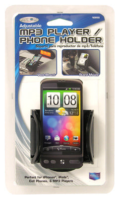 Car Cell Phone/MP3 Holder, Black, Vent/Dash Mount (Pack of 2)