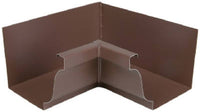 Gutter Inside Mitre, Brown Galvanized Steel, 4-In.