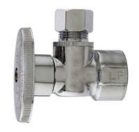 MP ANGLE CHROME SUPPLY STOP- 1/2" FIP X 3/8" OD COMPRESSION 1/4 TURN - LEAD FREE