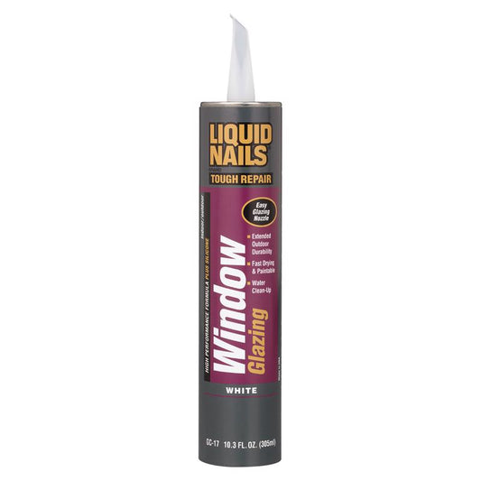 Liquid Nails Tough Repair White Siliconized Acrylic Sealant 10 oz. (Pack of 12)
