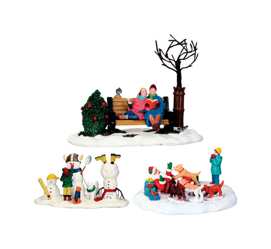 Lemax Assorted Christmas Figures Village Accessory Multicolor Resin 1 each (Pack of 6)