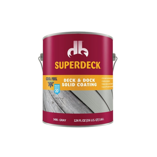 Superdeck Cool Feel Solid Gray Acrylic Deck and Dock Stain 1 gal. (Pack of 4)
