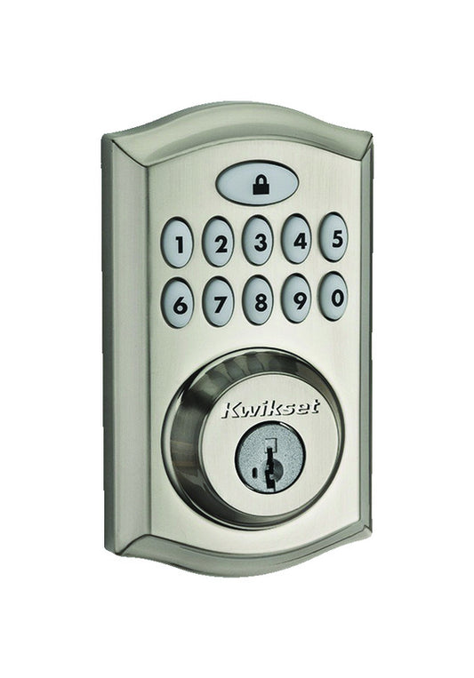 Kwikset SmartKey Satin Nickel Metal Electronic Deadbolt