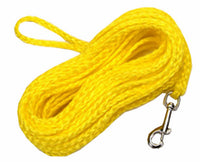 Dog Check Cord, Yellow Nylon, 1/4-In. x 25-Ft.