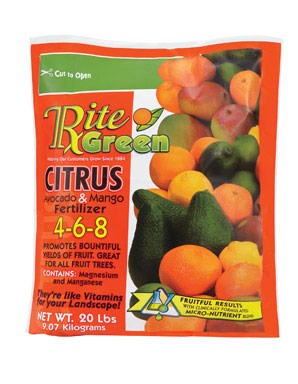 Rite Green Citrus , Avocado And Mango Fertilizer 4-6-8 Granules 20 Lb.