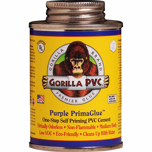Gorilla PVC PrimaGlue Purple Primer and Cement 4 oz