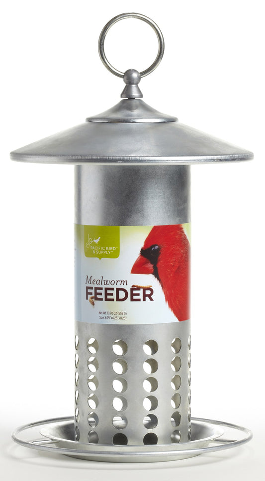 Pacific Bird & Supply Co Inc Pb-0037 6.25 X 6.25 X 11.25 Galvanized Mealworm Feeder