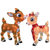 32" Rudolph Pre-Lit 2D Yard Art Rudolph And Clarice Standing