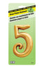 Hy-Ko 3 in. Gold Aluminum Number 5 Nail-On 1 pc. (Pack of 10)