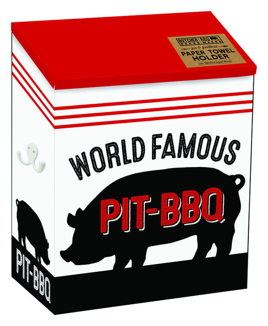 Open Road Brands  Butcher Baker BBQ Maker  World Famous Pit-BBQ  Paper Towel Holder  Tin  1 pk