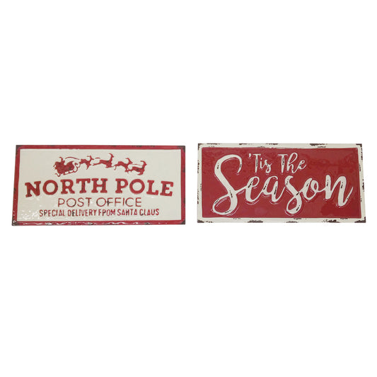 Celebrations Red/White North Pole Post Office/Tis The Season Wall Dr (Pack of 4).