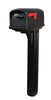 Gibraltar Mailboxes Classic Plastic Post Mount Black Double Door Mailbox