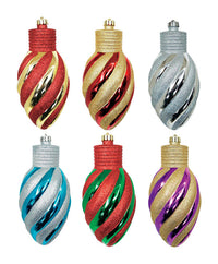 Celebrations Ball Bulb Shaped Ornaments Assorted Shatterproof 6 pk (Pack of 30)