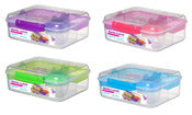 Sistema 21690 7.28" X 8.58" X 3.03" Square Bento Lunch To Go Assorted Colors