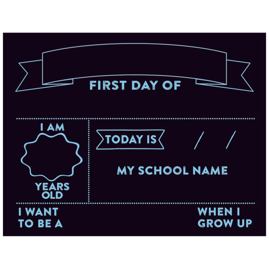 Hy-Ko English Black First Day of Chalkboard Sign 10 in. H x 13 in. W