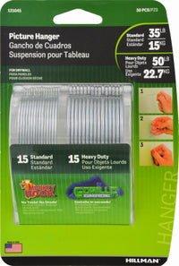 Monkey Wall Hooks, 35-Lbs., 15-Pk.