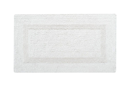 LINIM 2-Piece Bath Rug Set 100% Egyptian Cotton Reversible Bath Rugs White