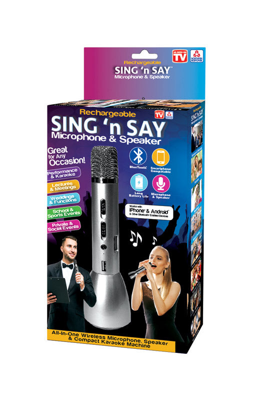 Sing n Say Rechargeable/Wireless Microphone and Speaker Metal 1 pk
