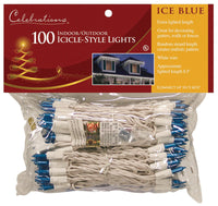 Celebrations  Incandescent  Blue  100 count String  Christmas Lights  8.5 ft.