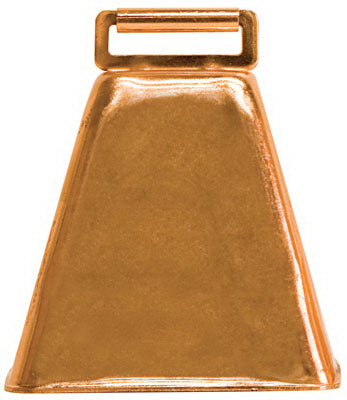 Cow Bell, Copper-Plated Steel, 3-3/4 x 3-1/4 x 2-1/2-In.