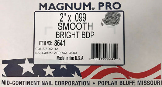 Magnum Pro 2 in. Angled Coil  Nails  15 deg Smooth Shank  3000 pk