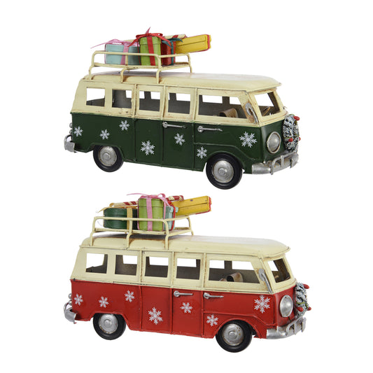Decoris Assorted Mini Bus with Presents Tabletop Dr (Pack of 6)