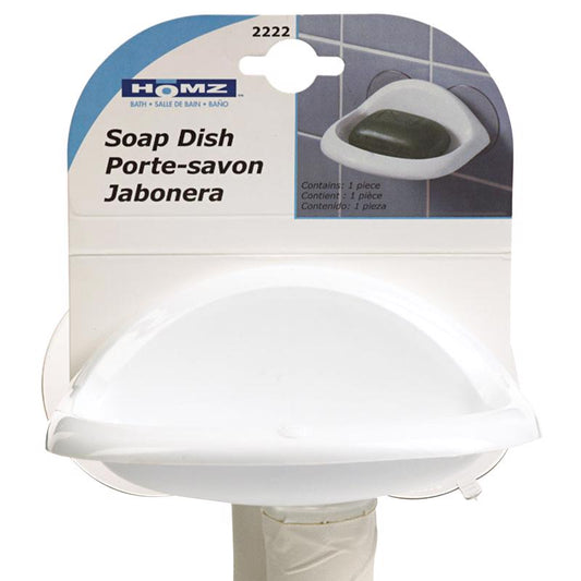 Homz Euro White Plastic Soap Dish