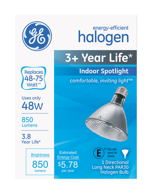 GE 48 W PAR30 Spotlight Halogen Bulb 850 lm White 1 pk
