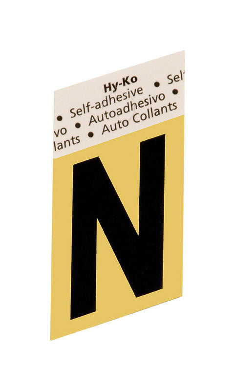 Hy-Ko 1-1/2 in. Black Aluminum Letter N Self-Adhesive 1 pc. (Pack of 10)