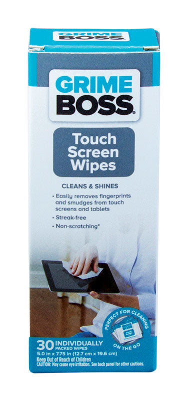Grime Boss  Fiber Blend  Cleaning Wipes  7.75 in. W x 5 in. L 30 pk