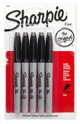Sharpie 30665pp Black Fine Tip Permanent Marker (Pack of 6)