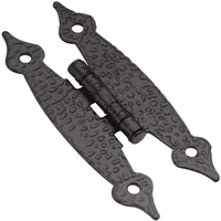Hickory Hardware Surface Face Mounted 1-1/4 in. W X 3-7/16 in. L Black Steel Decorative Hinge 2 pk (Pack of 25)