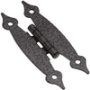 Hickory Hardware Surface Face Mounted 1-1/4 in. W X 3-7/16 in. L Black Steel Decorative Hinge 2 pk (Pack of 25)
