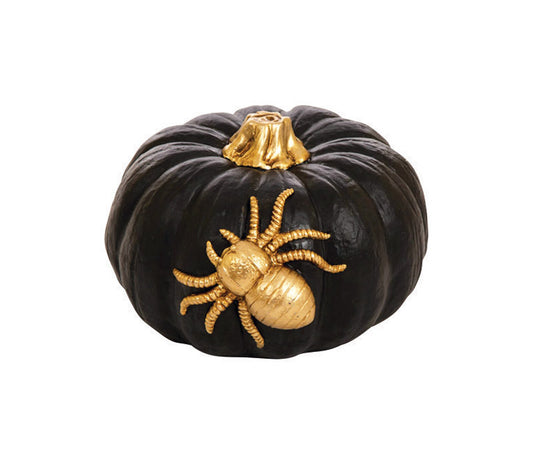 Celebrations Pumpkin With Spider Halloween Decoration 5.31 in. H x 8.27 in. W 1 pk (Pack of 4)