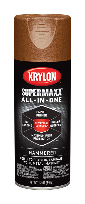 Krylon SuperMaxx Hammered Copper Paint + Primer Spray Paint 12 oz. (Pack of 6)
