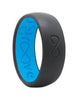 Groove Life Unisex Round Deep Stone Gray/Blue Wedding Band Silicone Water Resistant Size 10