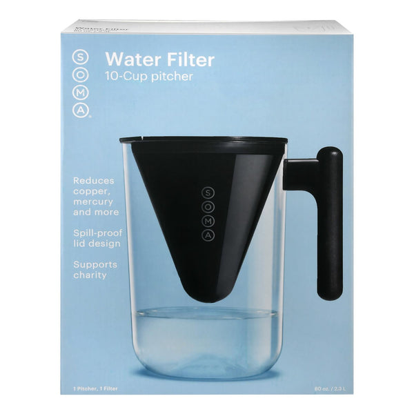 Soma - Water Pitchr Filt 10c Black - Case of 2 - 80 OZ (Pack of 2)