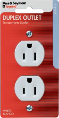 Standard Duplex Receptacle, 15-Amp, 125-Volt, White (Pack of 5)